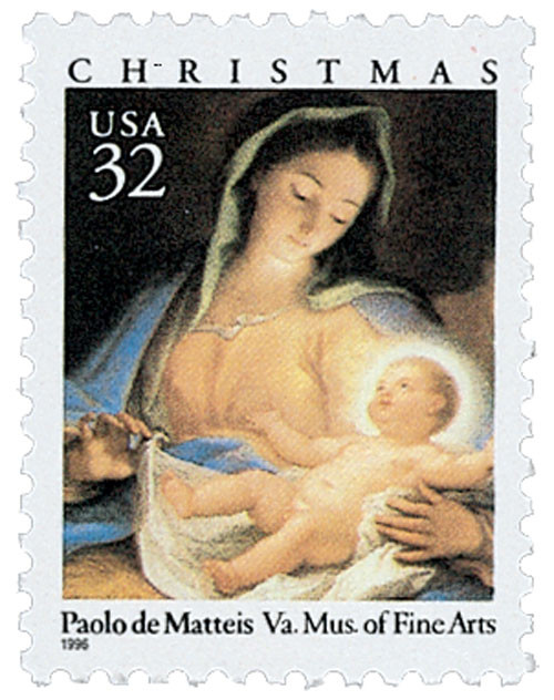 3107  - 1996 32c Traditional Christmas: Madonna and Child