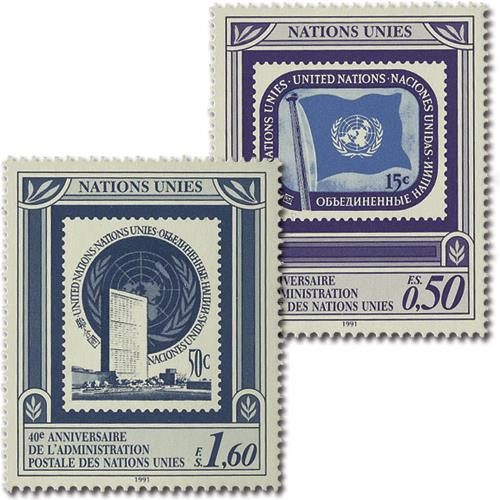 UNG207-08  - 1991 Postal Administration 40th Anniv.