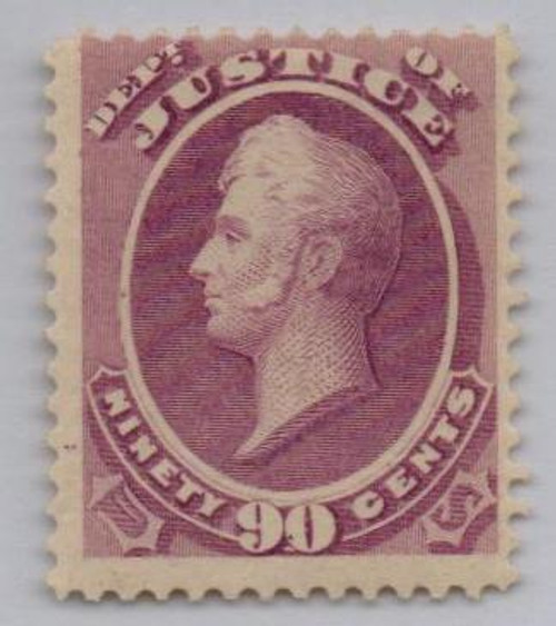 O34  - 1873 90c Purple, Department of Justice, Perry, Hard Paper