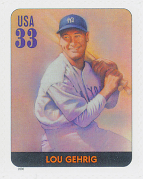 3408t  - 2000 33c Legends of Baseball: Lou Gehrig