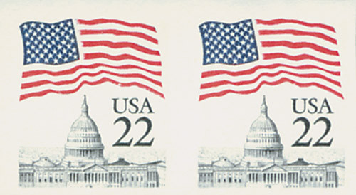 2115f  - 1985 22c Flag over Capitol, Error