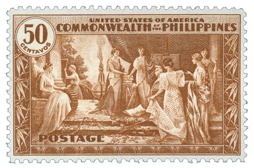 PH401  - 1935 50c Philippines, brown, unwatermarked, perf 11