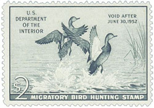 RW18  - 1951 $2.00 Federal Duck Stamp - Gadwall Ducks