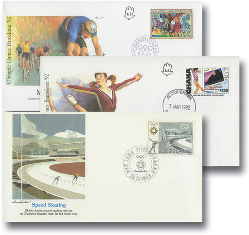 MLH114  - Foreign Olympic FDCs, 25v 58% DISCOUNTED