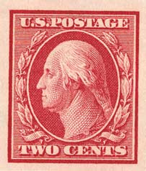 384  - 1910 2c Washington, carmine, single line watermark, imperforate
