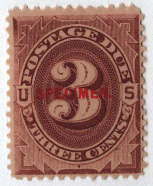 J17S  - 1884 3c Postage Due Stamp Specimen