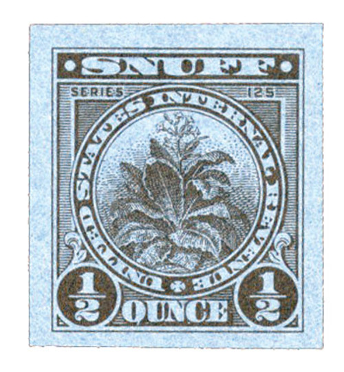 TE1088b  - 1955, 1/2oz Snuff Tax Revenue Stamps - Series 125