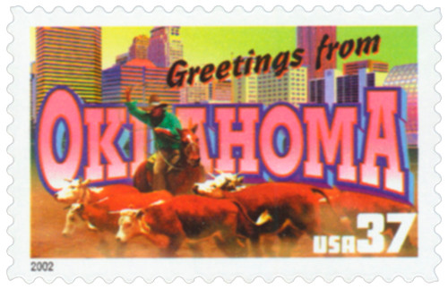 3731  - 2002 37c Greetings from America: Oklahoma