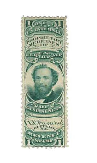 RS189d  - 1878-83 R.V. Pierce, 1c green, watermark