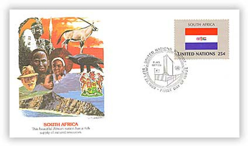 8A558  - 1989 25c UN Flags South Africa