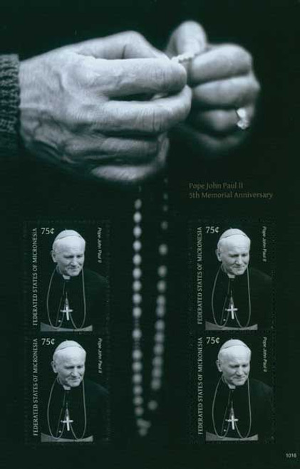 M10780  - 2010 Micronesia Pope John Paul II 4v M