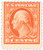 336 PB - 1909 6c Washington, red orange, double line watermark