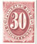 J20P4  - 1887 3c Postage Due - plate on card, red brown
