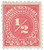 R195  - 1914 1/2c US Internal Revenue Stamp - watermark, offset, perf 12, rose