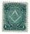 RO61b  - 1871-77 1c Proprietary Match Stamp - Henry A. Clark, green, silk paper