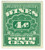 RE62  - 1933 4c Cordials, Wines, Etc. Stamp - Rouletted 7 watermark, offset, light green