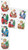 3537-44  - 2001 34c Santas, collection of  8 stamps