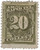 1T12  - 1881 20¢ American Rapid Telegraph Co. "Collect" Stamp - olive-green, perf 12