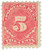 J55  - 1914 5c Postage Due Stamp - carmine lake