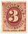 J17  - 1884 3c Postage Due - red brown