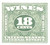 RE98  - 1934-40 18c Cordials, Wines, Etc. Stamp - Rouletted 7, watermark, offset, green