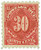J57  - 1914 30c Postage Due Stamp - carmine lake