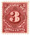 J47  - 1910 3c Postage Due Stamp - deep claret