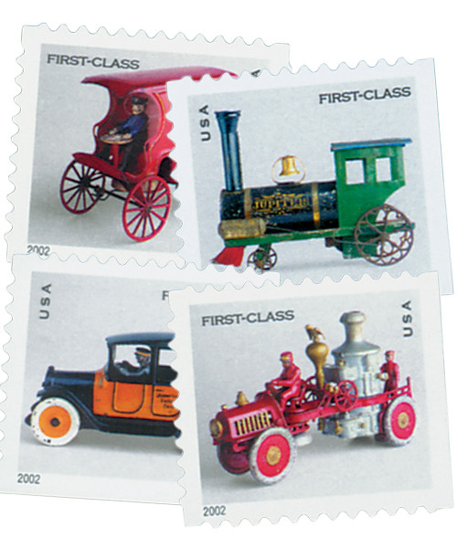 3628 - 2002 37c Antique Toys: Taxi Cab, non-denominational - Mystic