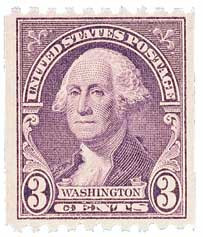 722 1932 3c Washington, deep violet, horizontal perf 10 Mystic