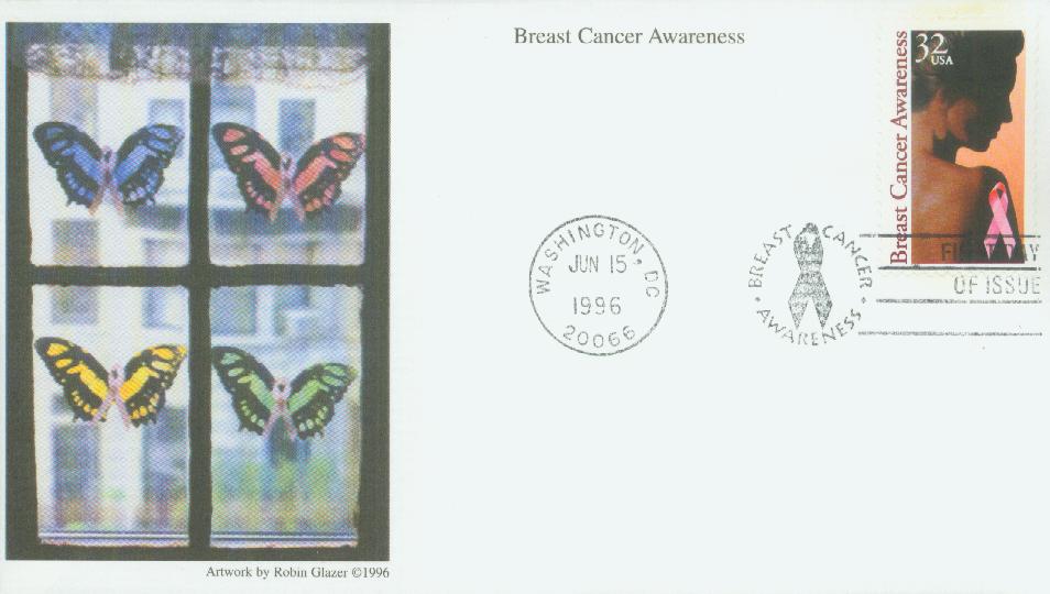 3081 - 1996 32c Breast Cancer Awareness - Mystic Stamp Company