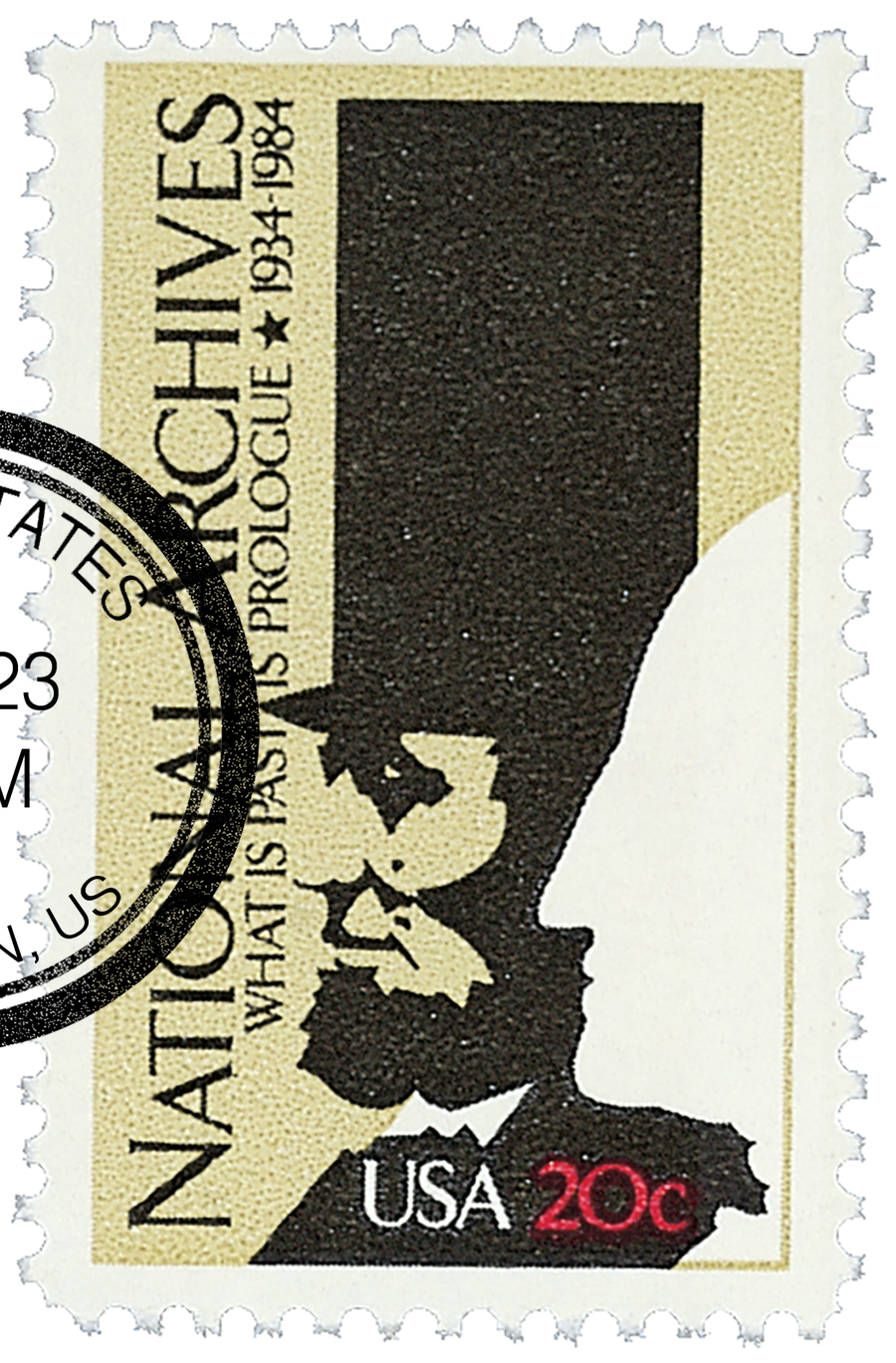 2081 - 1984 20c National Archives 50th Anniversary - Mystic Stamp