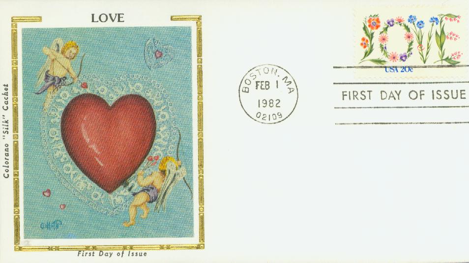 Buy Unused vintage Floral Love postage stamps from 1982 in USA