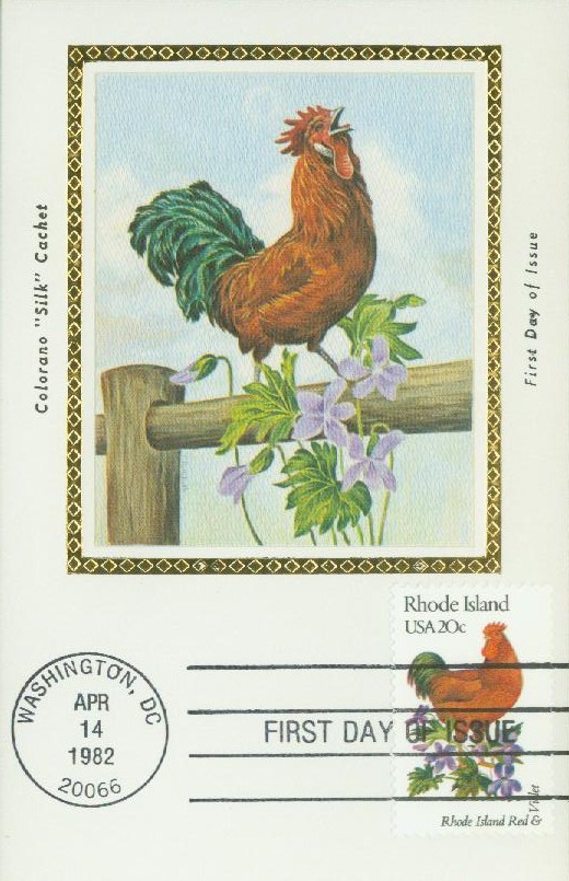 Please Return Carton Stamp - Rhode Island Red with Florals