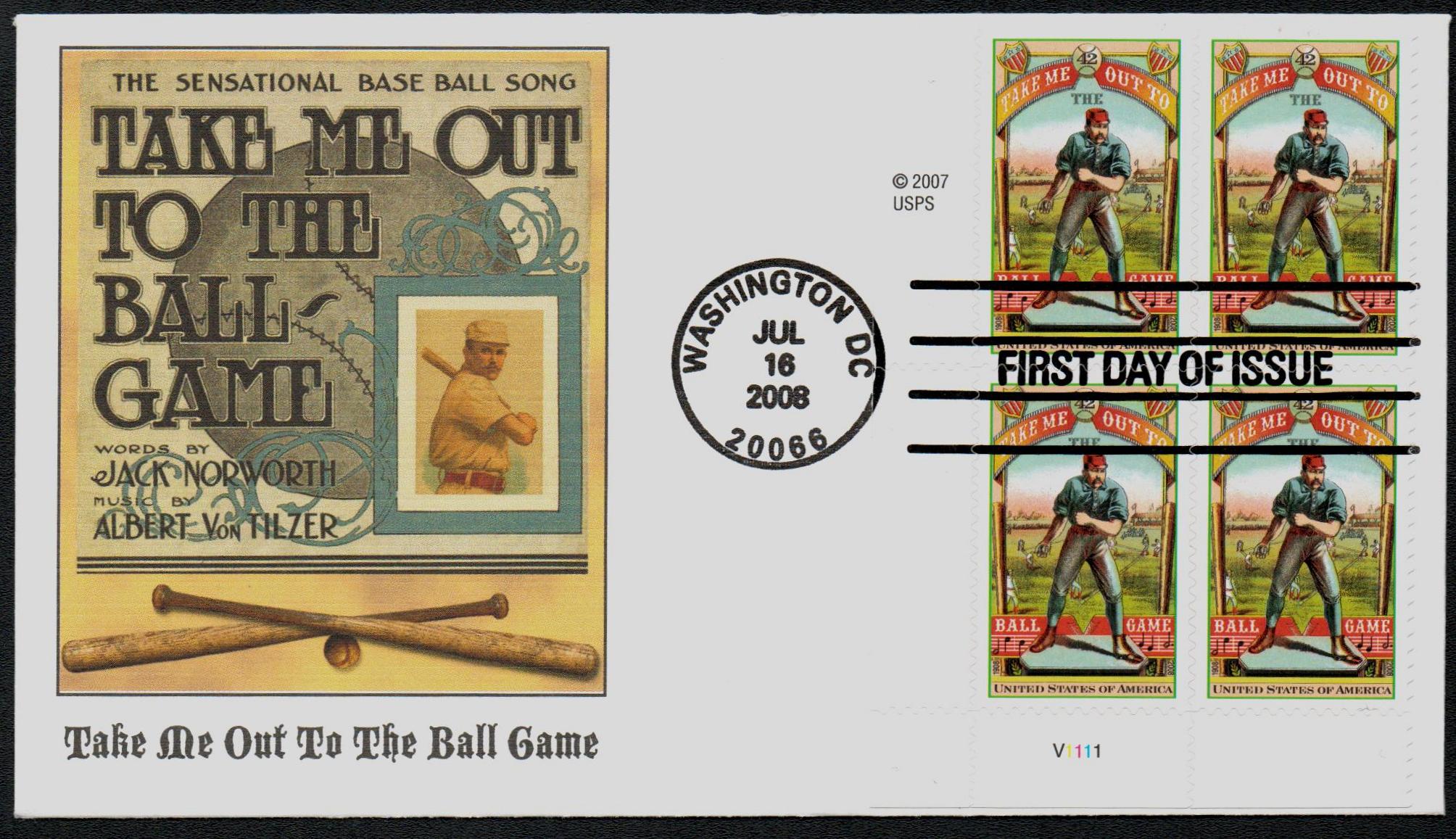 4341 42c Take Me to The Ball Game F-VF Mint NH (4341nh) Golden