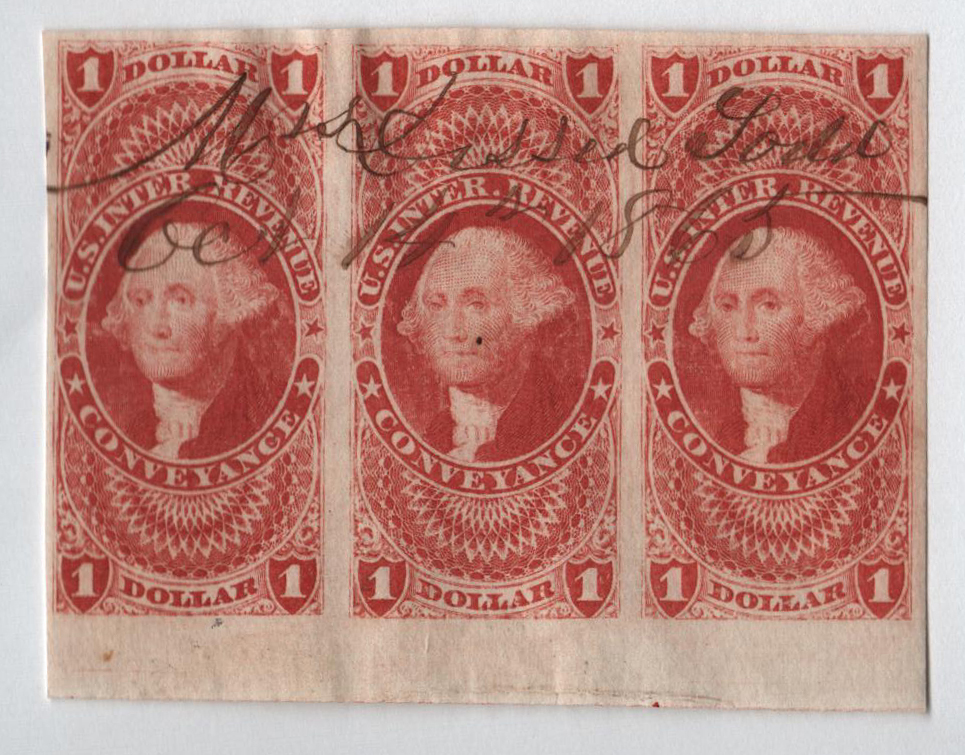 R66a $1 Conveyance, Used [1] **ANY 5=**  United States, Revenues Stamp /  HipStamp