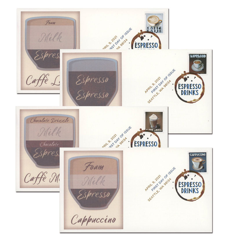 Lot of 2 Collectible Espresso Drinks First Class Forever Postage Stamps Book  of 20 - Dutch Goat