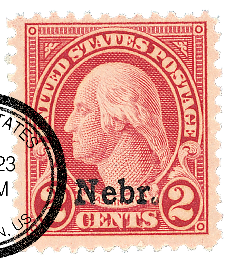 671 - 1929 2c Washington, carmine, Kansas-Nebraska overprints