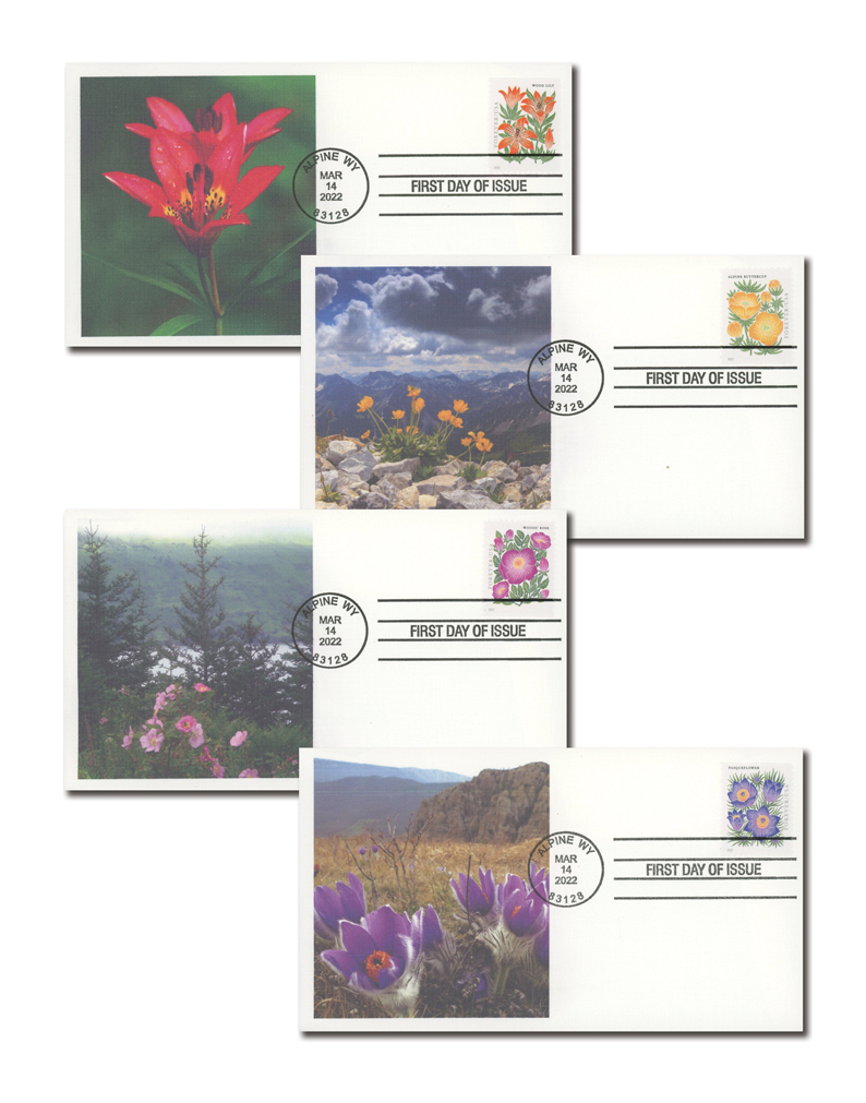 5664-65 - 2022 5c Butterfly Garden Flowers, Nonprofit - Mystic Stamp Company