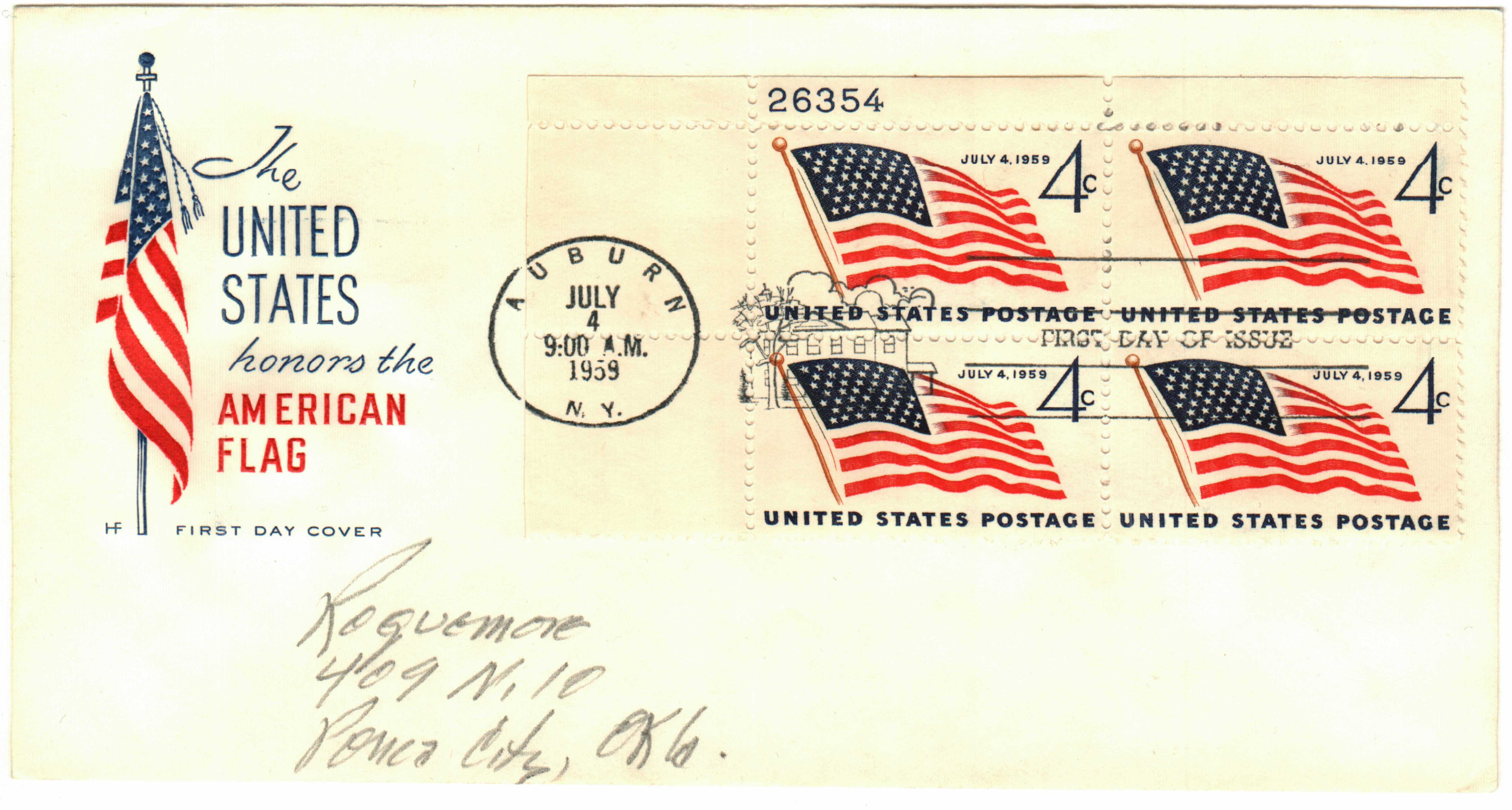 1132 - 1959 4c 49 Star U.S. Flag - Mystic Stamp Company