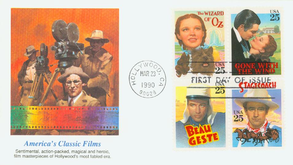 2445-48 - 1990 25c Classic Films - Mystic Stamp Company