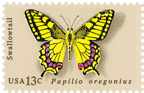 10 Vintage Butterfly Stamps Unused Tiger Swallowtail Butterflies