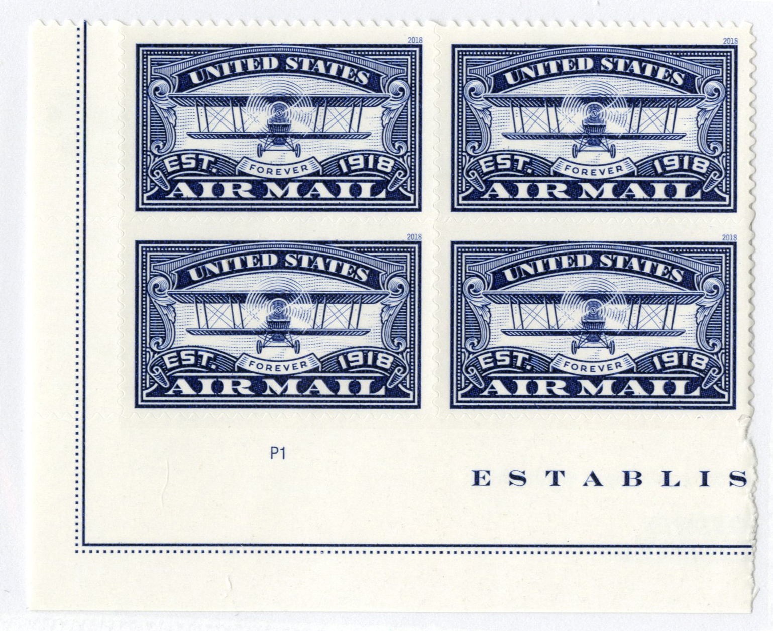 5281 - 2018 First-Class Forever Stamp - Blue Airmail Centenary - Mystic  Stamp Company