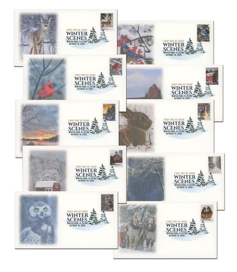  USPS Winter Scenes Forever Postage Stamps Book of 20 First  Class US Postal Holiday Celebrations Wedding Celebration Anniversary  Traditions (20 Stamps) : Office Products