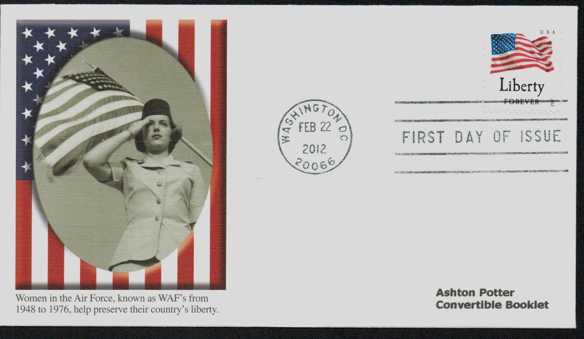 4646 - 2012 First-Class Forever Stamp - Flag and Liberty with Dark Dots  in Star (Sennett Security Products)