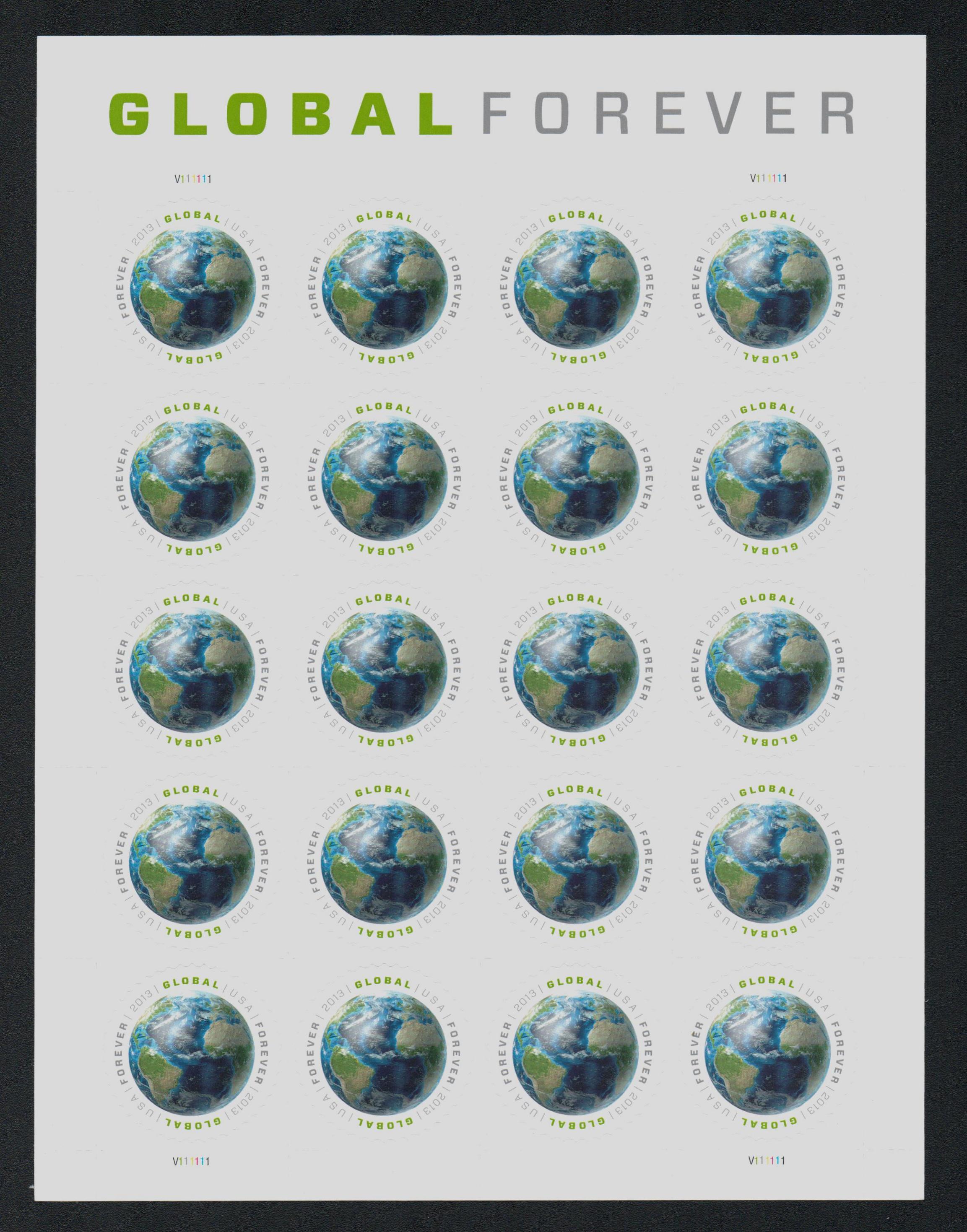 4740 - 2013 Global Forever Stamp - Earth - Mystic Stamp Company