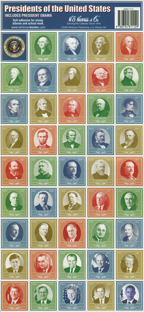M11021 - Presidents of the US Seals 44v sheet (labels) - Mystic Stamp Company