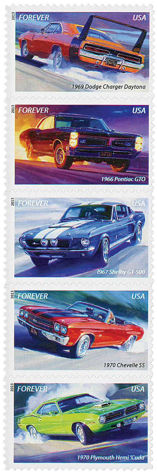 US Postal Service's Newest Stamps Celebrate the American Muscle Car – Robb  Report