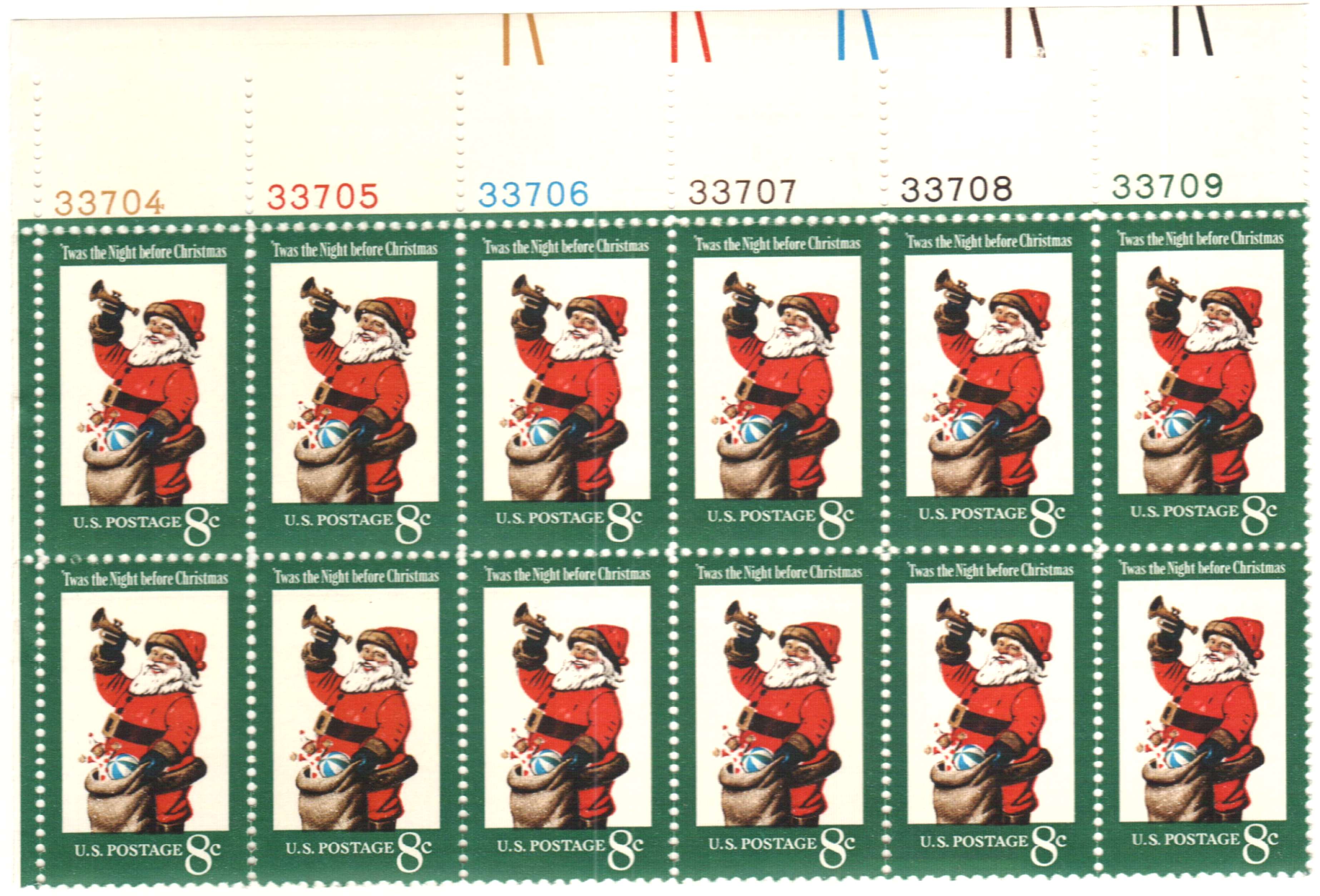 United States Postage Stamp 8 Cents 'Twas the Night before Christmas  Canceled