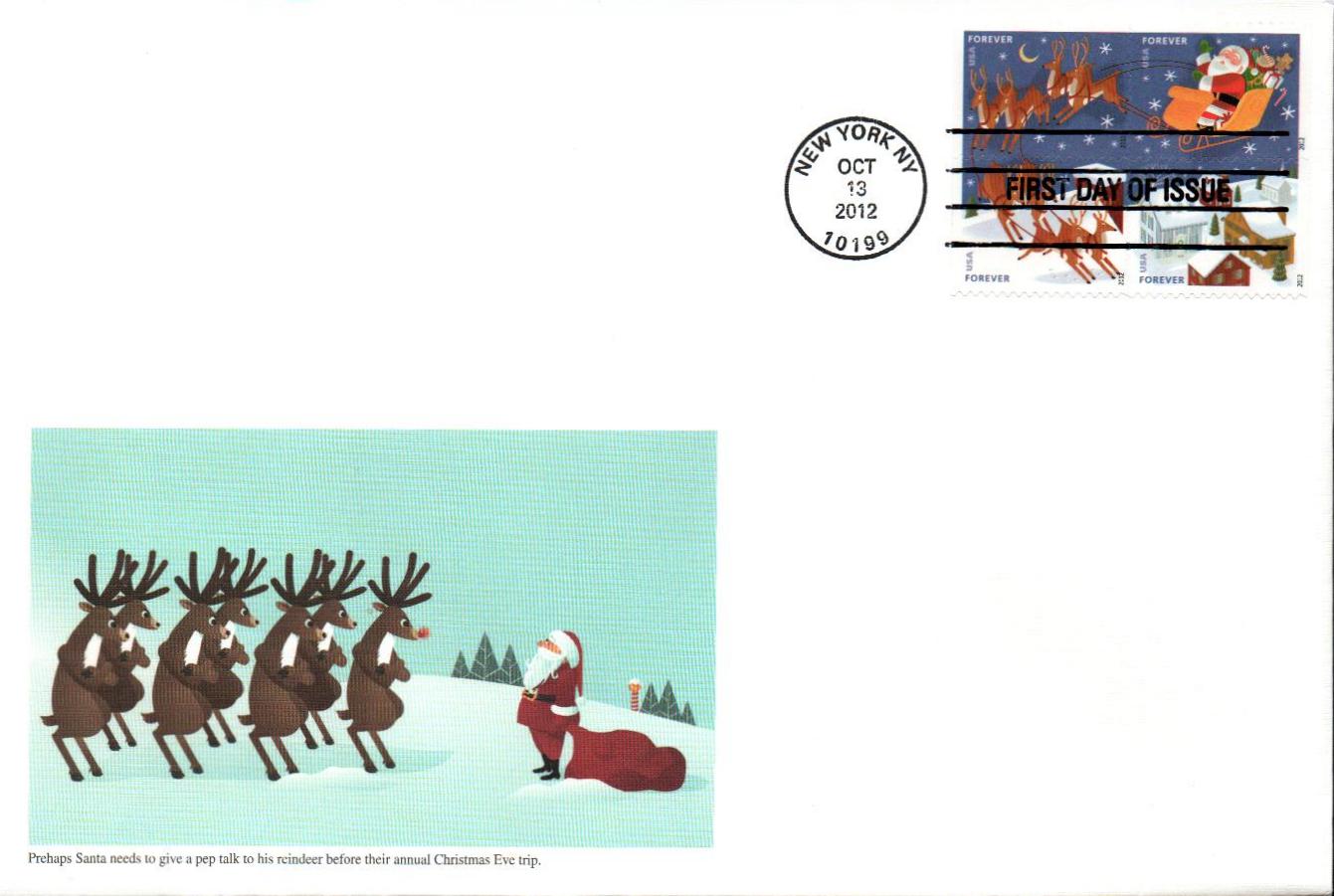 100PCS Forever Stamps 2012 Santa Claus and Sleigh USPS First-Class Postage  Stamp (10PCS/Book) – Dixietruss