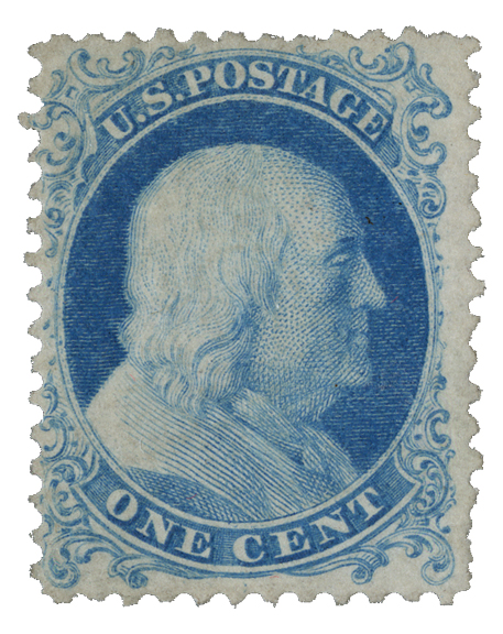 40 - 1875 1c Franklin, bright blue - Mystic Stamp Company